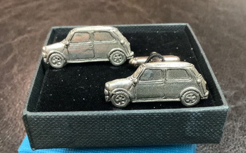 Mini car english silver pewter - mini,