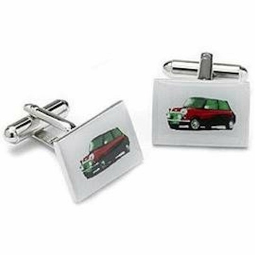 Red mini car cufflinks cuff - mini,